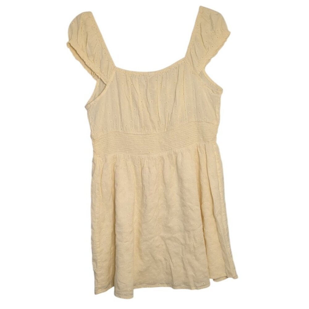 Old Navy Cream Floral Mini Dress Women's Size XL tall coquette babydoll sundress - Picture 6 of 13